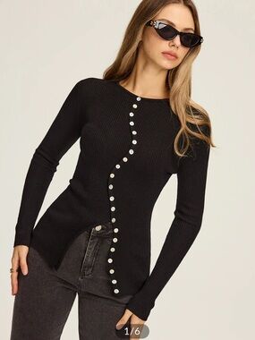 Commense Asymmetric Button-Down Cardigan